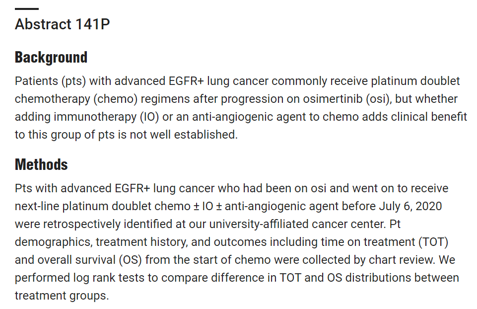 奥希替尼治疗后进展的EGFR突变非小细胞肺癌，化疗联合免疫多此一举？