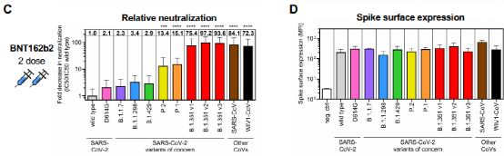 Cell发文：辉瑞/BioNTech的SBNT162b2和Moderna的mRNA-1273对部分新冠突变株效果不佳